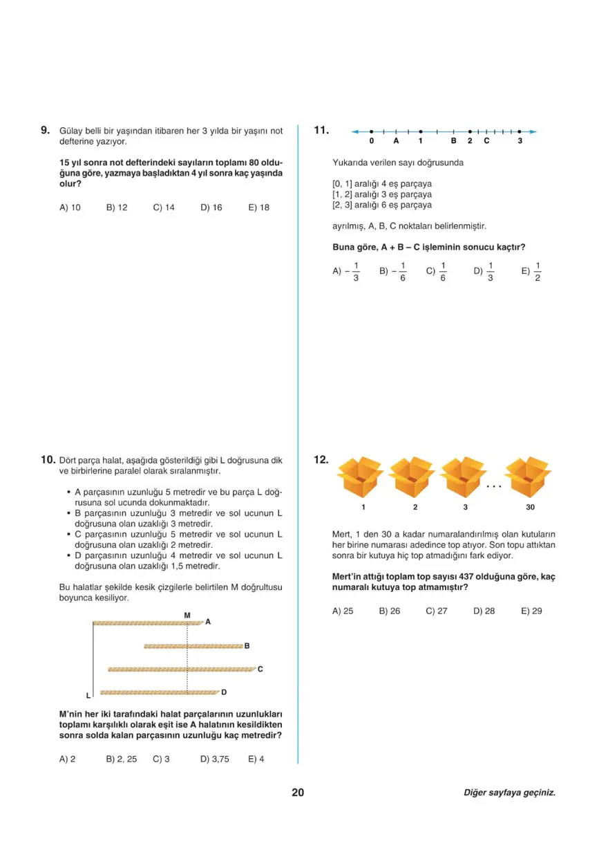 Uğur Okulları TYT -2 deneme sınavı 19