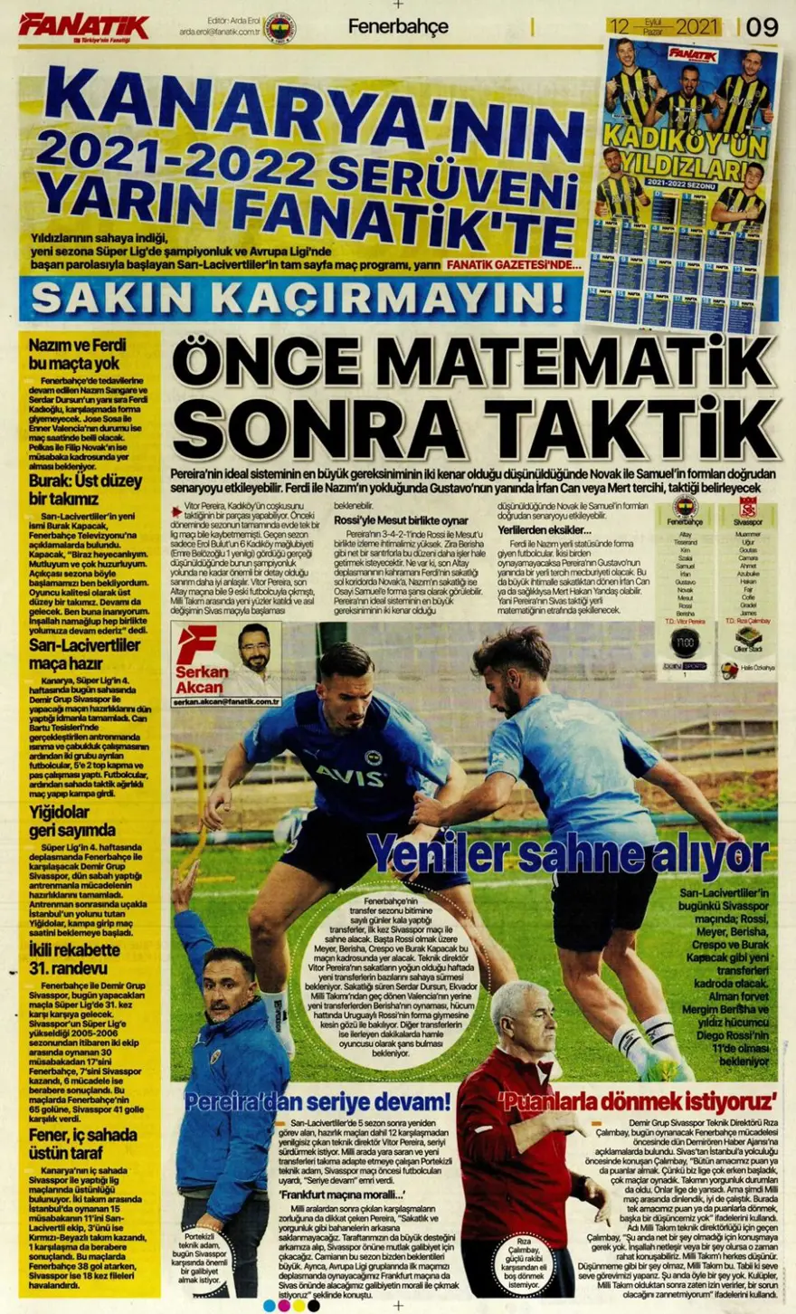 Günün spor manşetleri (12 Eylül 2021) 28 Günün spor manşetleri (12 Eylül 2021) 28