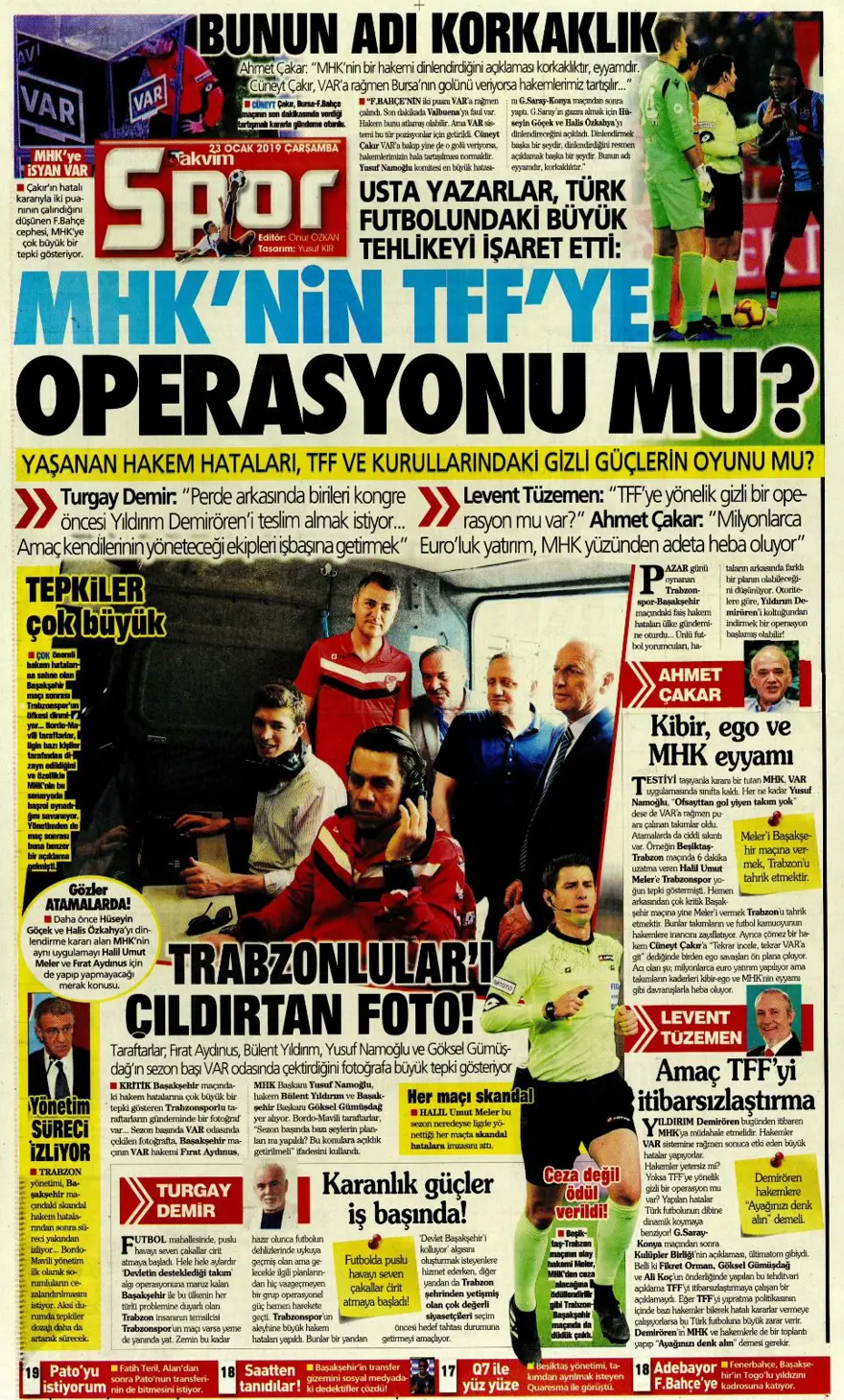 Günün spor manşetleri (23 Ocak 2019) 2