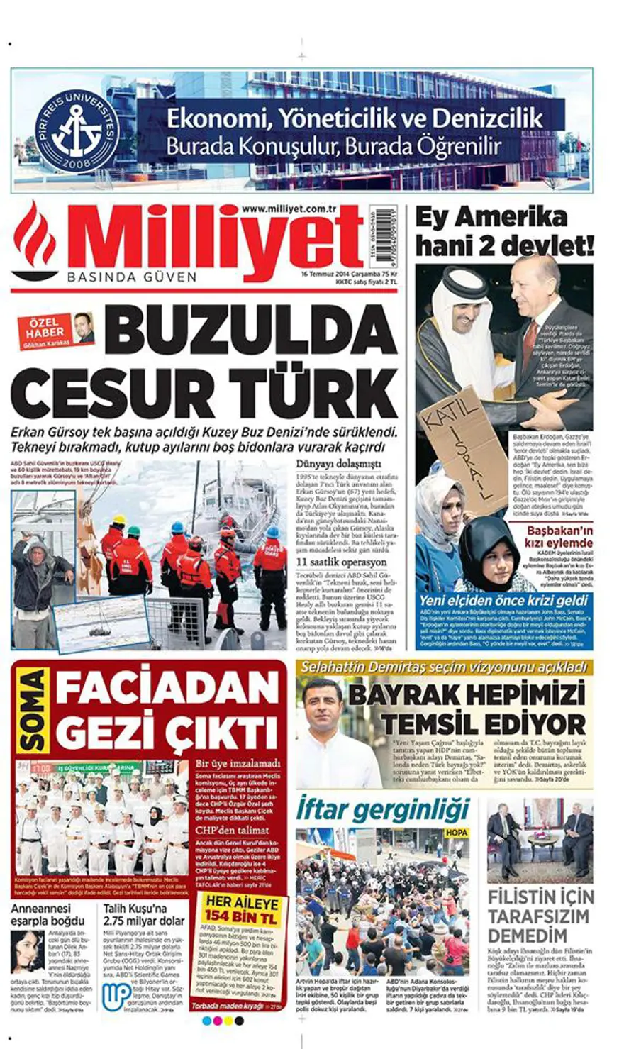 Günün gazete manşetleri - 16 Temmuz 2014 2 Günün gazete manşetleri - 16 Temmuz 2014 2