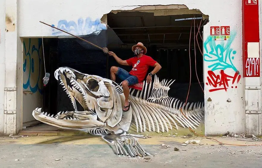 Fransız sokak sanatçısından 3 boyutlu grafitiler 57