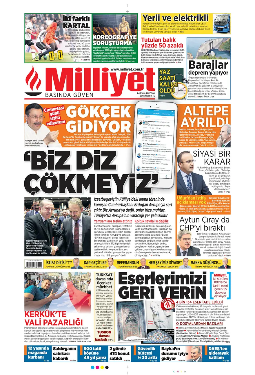 Günün gazete manşetleri - 24 Ekim 2017 2