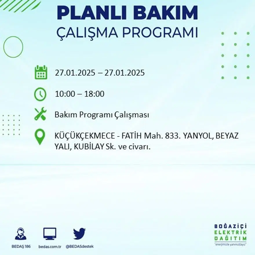 İstanbul'un birçok ilçesinde elektrik kesintisi: Avcılar'da elektrikler ne zaman gelecek? BEDAŞ kesinti programı 32