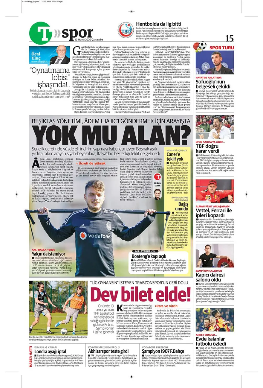 Günün spor manşetleri (13 Mayıs 2020) 10