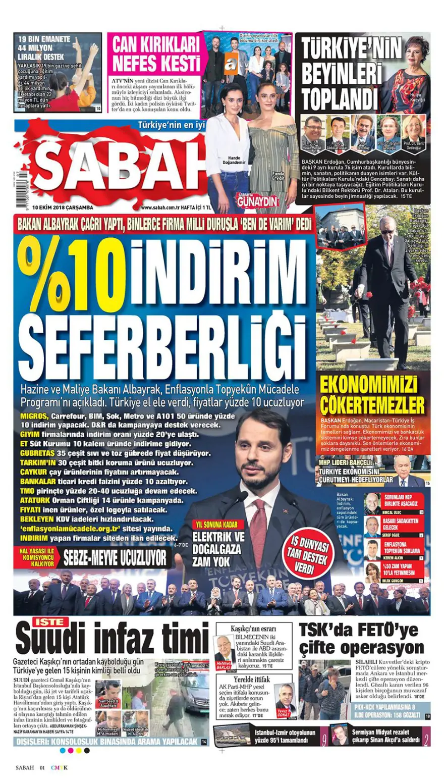 Günün gazete manşetleri - 10 Ekim 2018 10