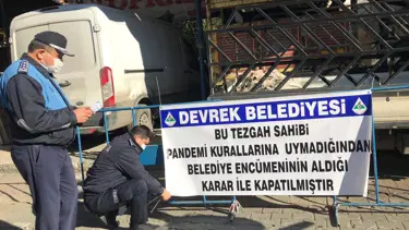 Corona virüs tedbirlerine uymayan 2 pazarcıya 'tezgah kapatma' cezası