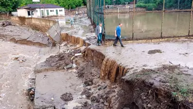 Aydın'da sağanak: Dere taştı, evleri su bastı