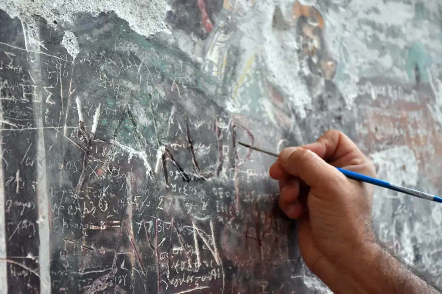 Sümela Manastırı'nın freskleri restorasyonla gün yüzüne çıkarılıyor 3