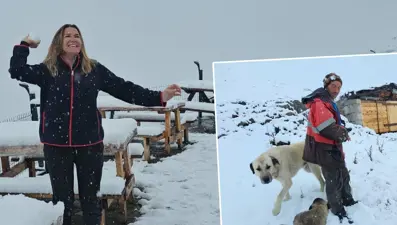 Yağmur kar yağışına döndü, yeni güne bembeyaz başladılar