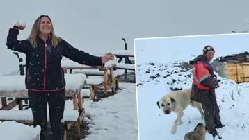 Yağmur kar yağışına döndü, yeni güne bembeyaz başladılar