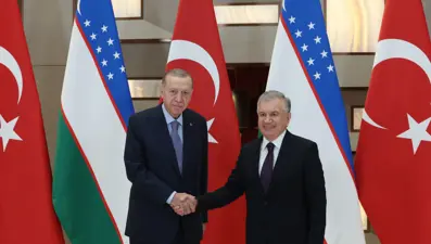 Cumhurbaşkanı Erdoğan, Mirziyoyev ile bir araya geldi