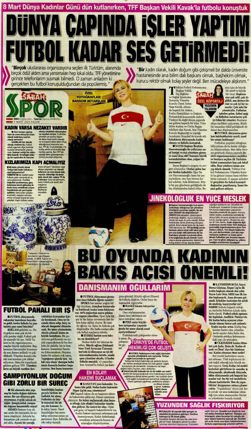 "1 numaralı büyük plan" (9 Mart 2025 spor manşetleri) 8