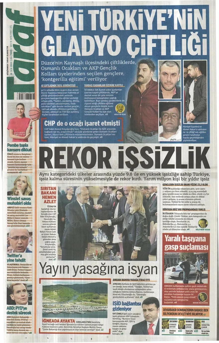 Günün gazete manşetleri - 16 Ekim 2015 7