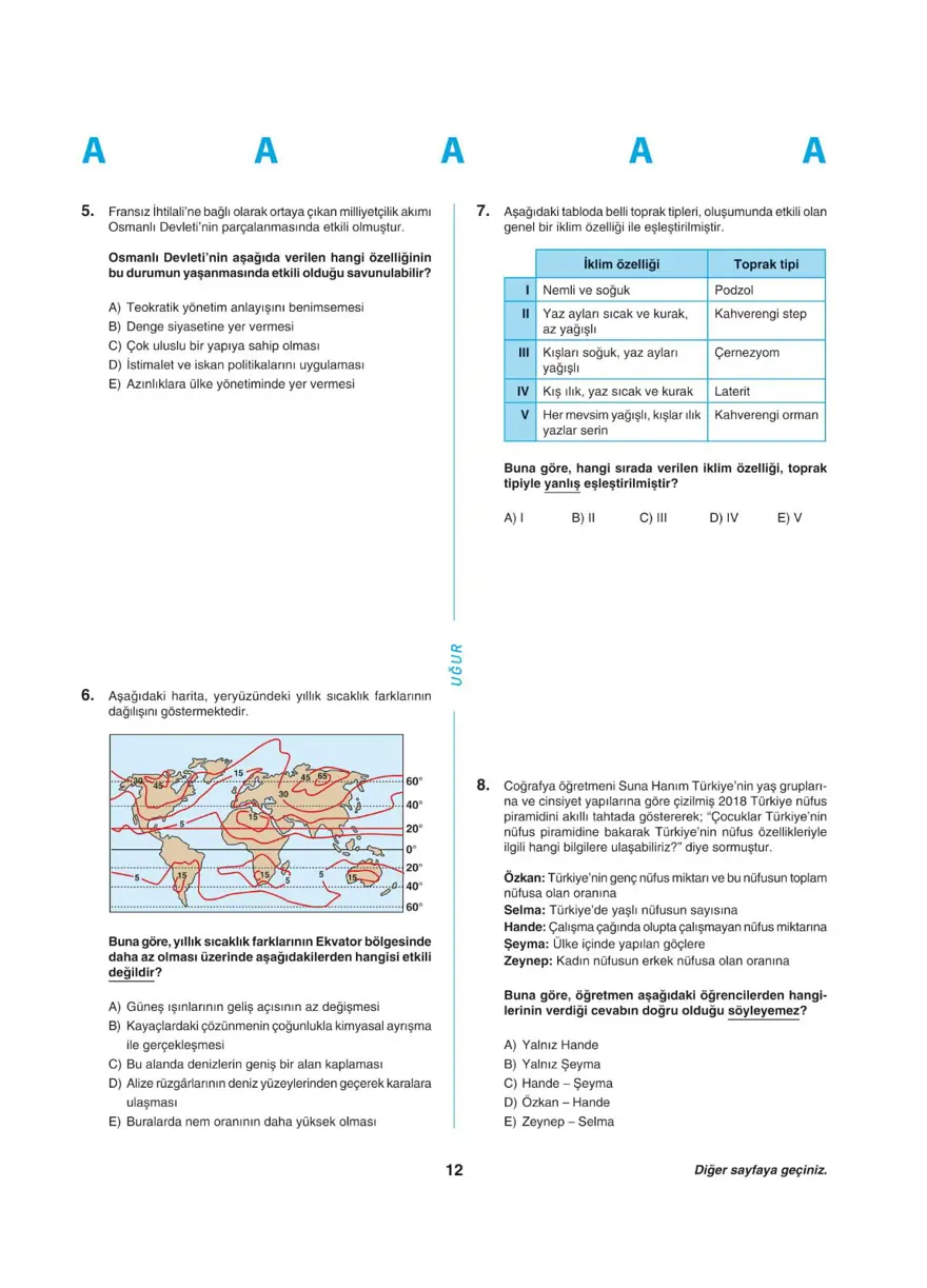 YKS - TYT deneme sınavı 11