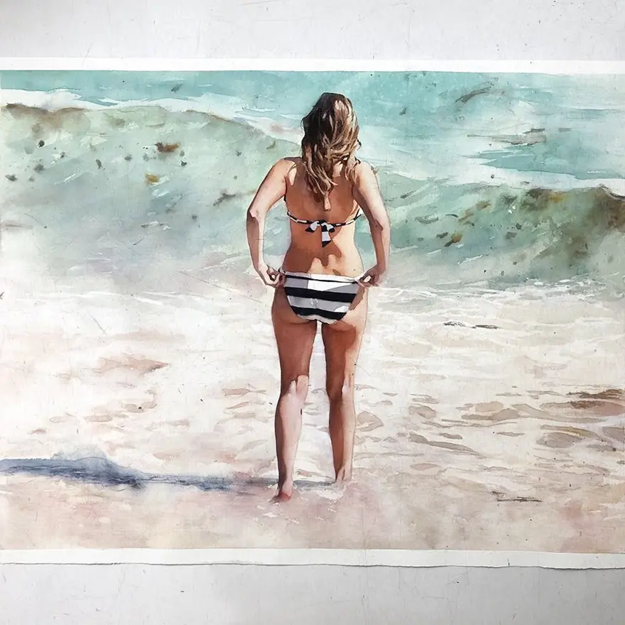 Gerçek gibi görünen sulu boya resimler 16