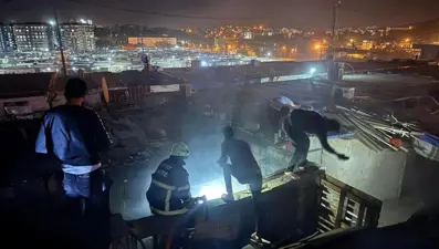 Hatay'da konteyner yangını