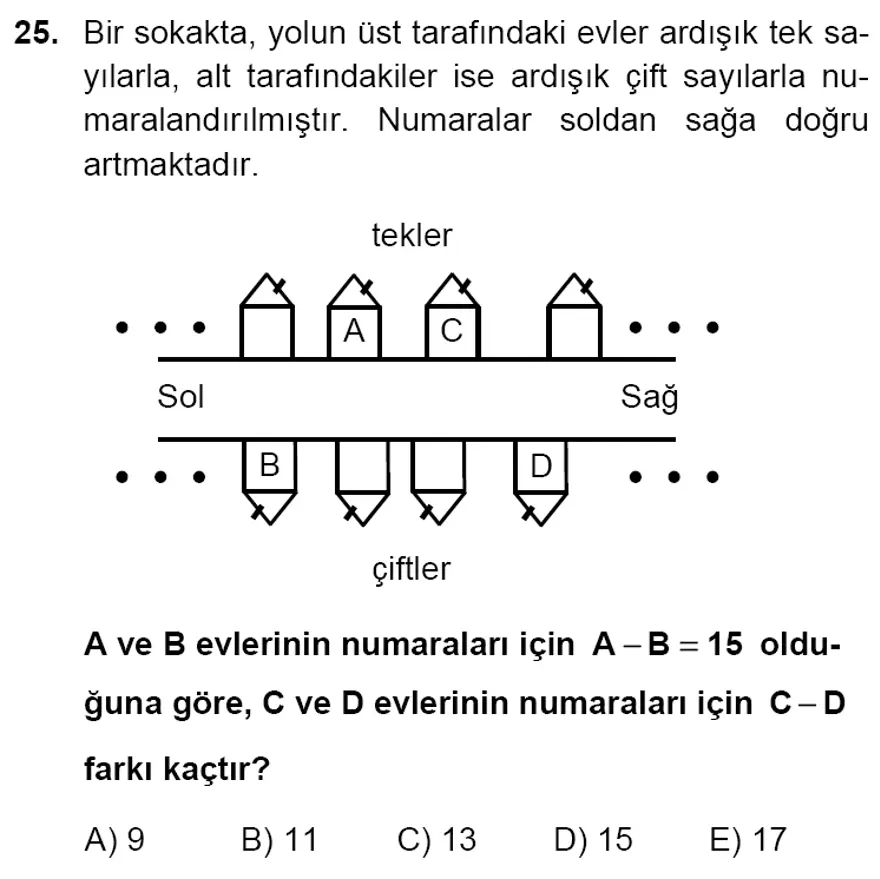 YGS Matematik soruları ve yanıtları 24