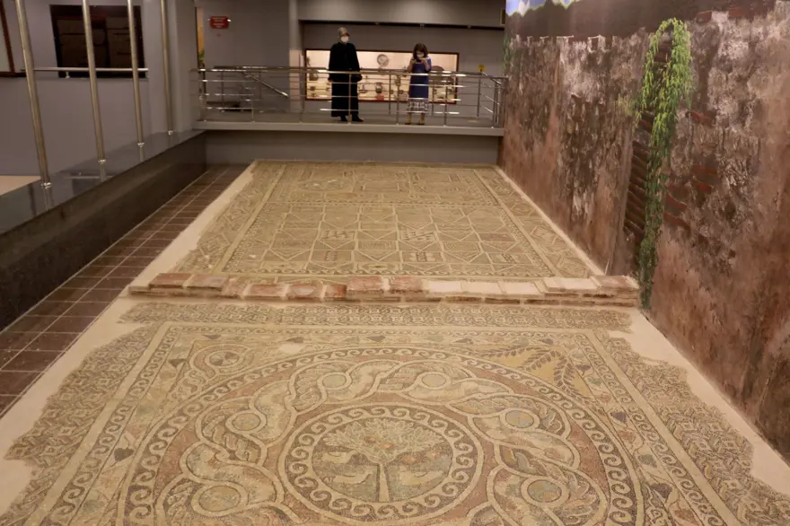 1800 yıllık elma mozaiği sergilenmeye başladı 3 1800 yıllık elma mozaiği sergilenmeye başladı 3