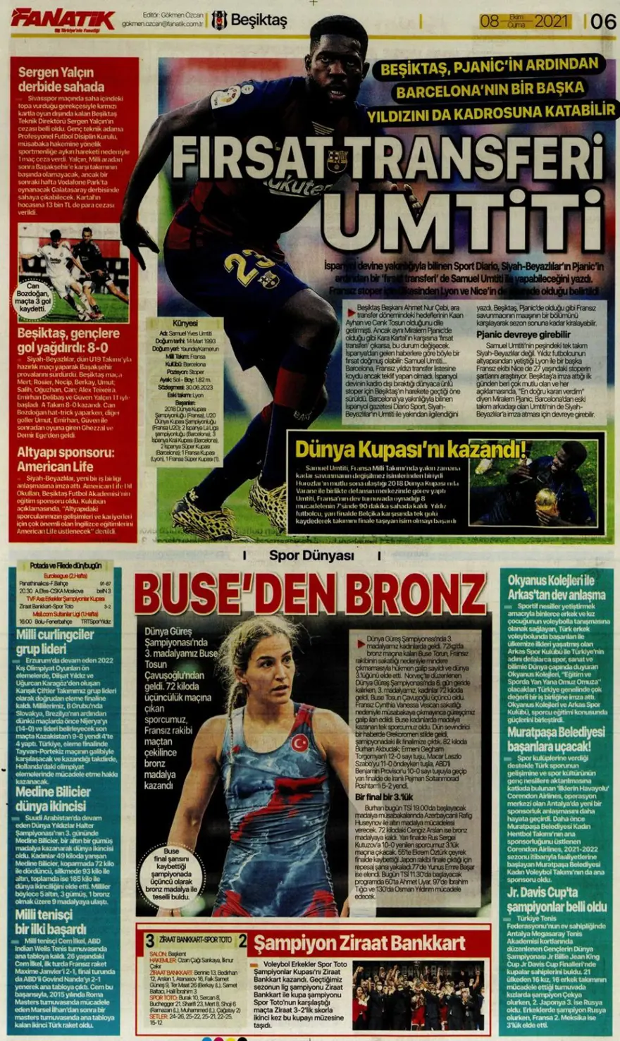 Günün spor manşetleri (8 Ekim 2021) 11