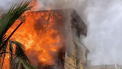 Dizi setinde yangın