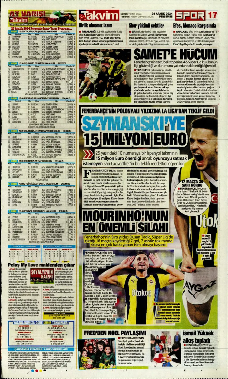"Aslan'dan dev harekat" (26 Aralık 2024 spor manşetleri) 21