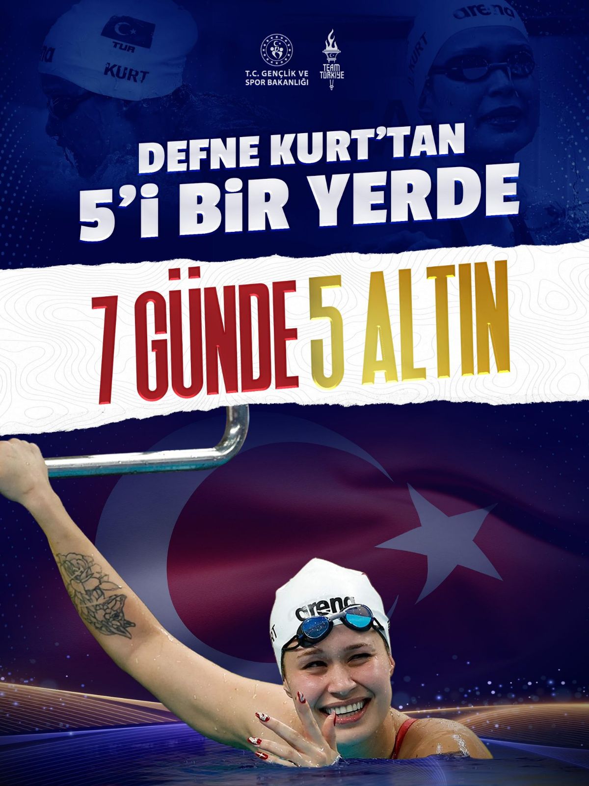 Milli yüzücü Defne Kurt, Türk spor tarihine geçti!