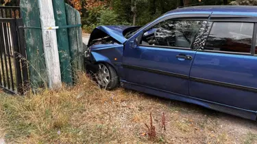 Direğe çarpan otomobildeki 4 kişi yaralandı