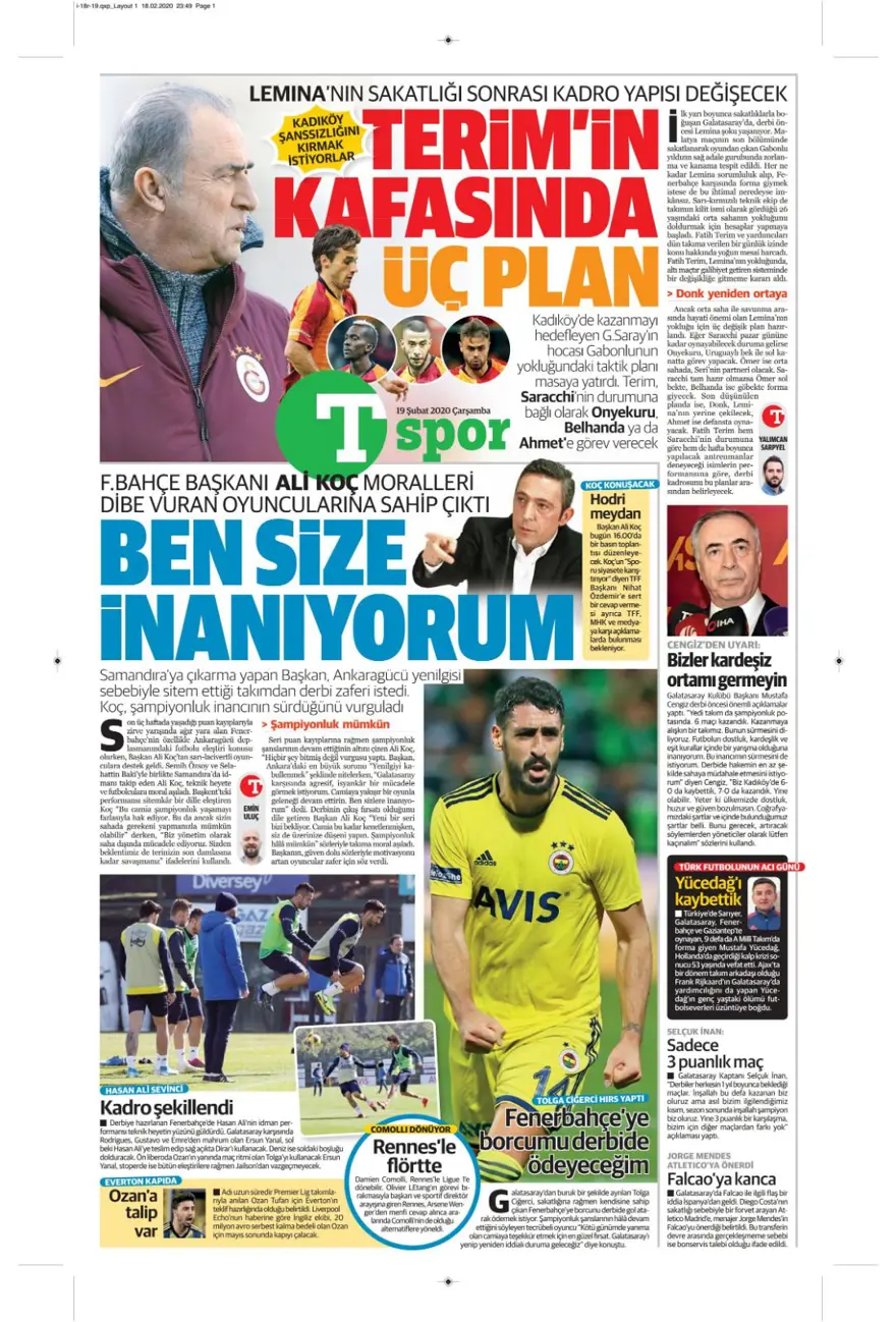 Günün spor gazeteleri (19 Şubat 2020) 14