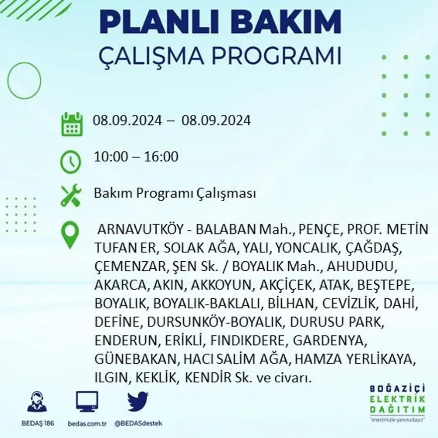 Bu ilçelerde oturanlar dikkat! 8 saat elektrik kesintisi yaşanacak: Elektrikler ne zaman gelecek? (8 Eylül BEDAŞ kesinti programı) 2