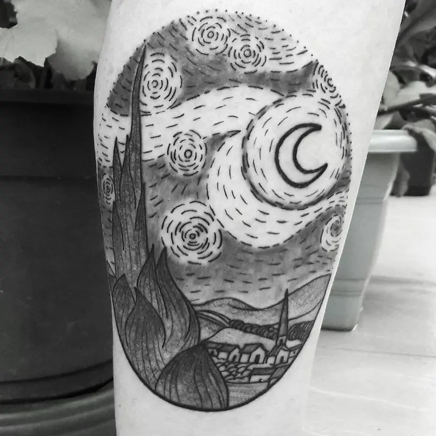 Klasikleşmiş resimlerin dövmeye dönüşmüş hali 19