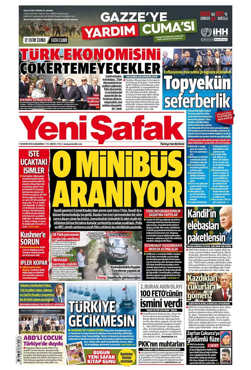 Günün gazete manşetleri - 10 Ekim 2018 16