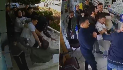 Eczanede ortalığı birbirine katan sıra kavgası: Eczacıya yumruklu saldırı