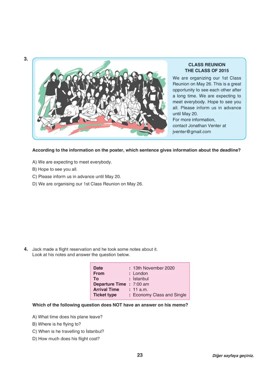 Uğur Okulları LGS-1 sözel deneme sınavı 20
