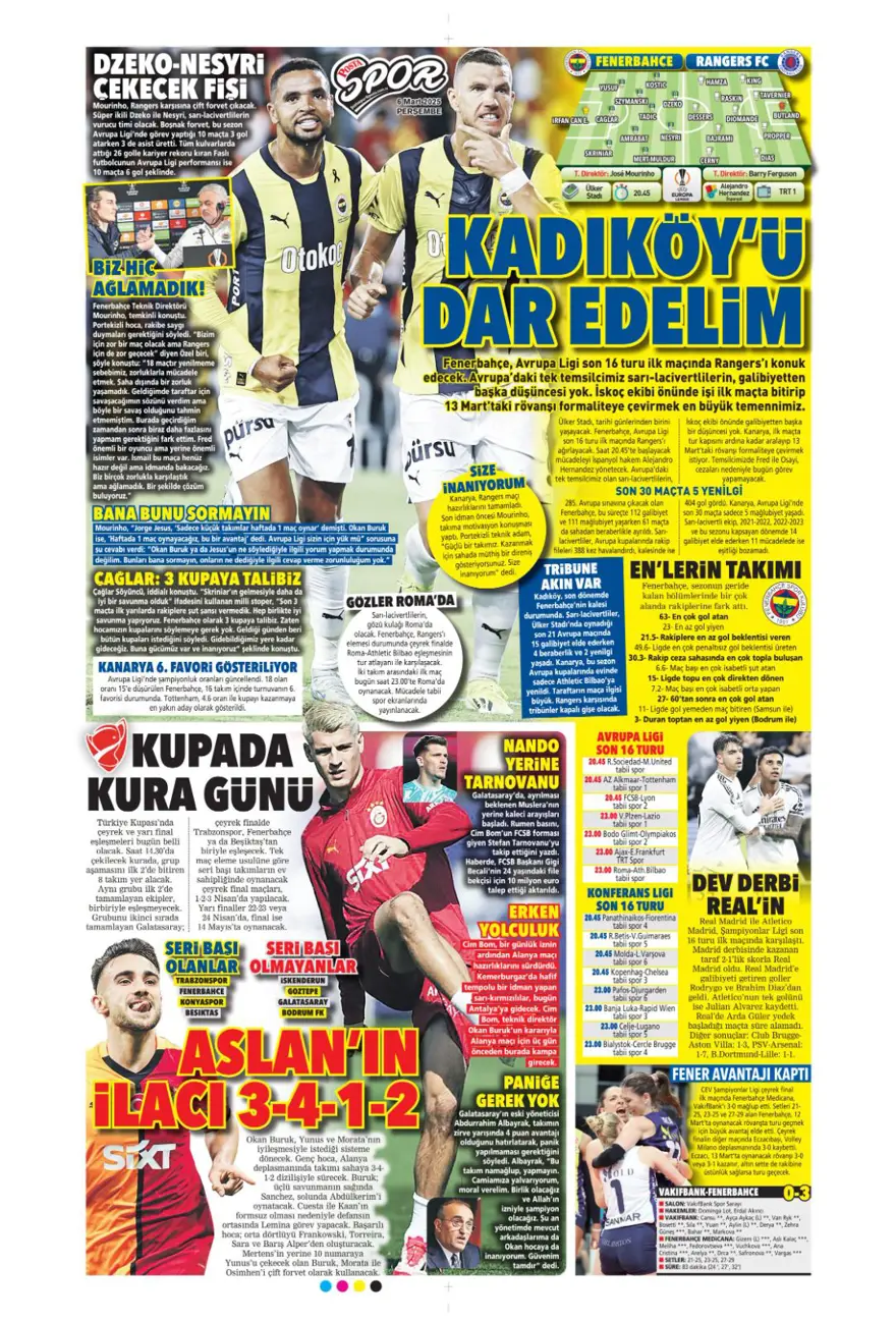 "Kadıköy'de bu işi bitirelim" (6 Mart 2025 spor manşetleri) 20
