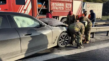 TEM’de buzlanma kazası: İstanbul yönünde trafik durdu