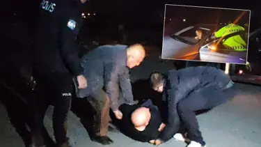 Alkollü sürücü ve kadın yolcudan polise tehdit: "Valiyi arayacağım"