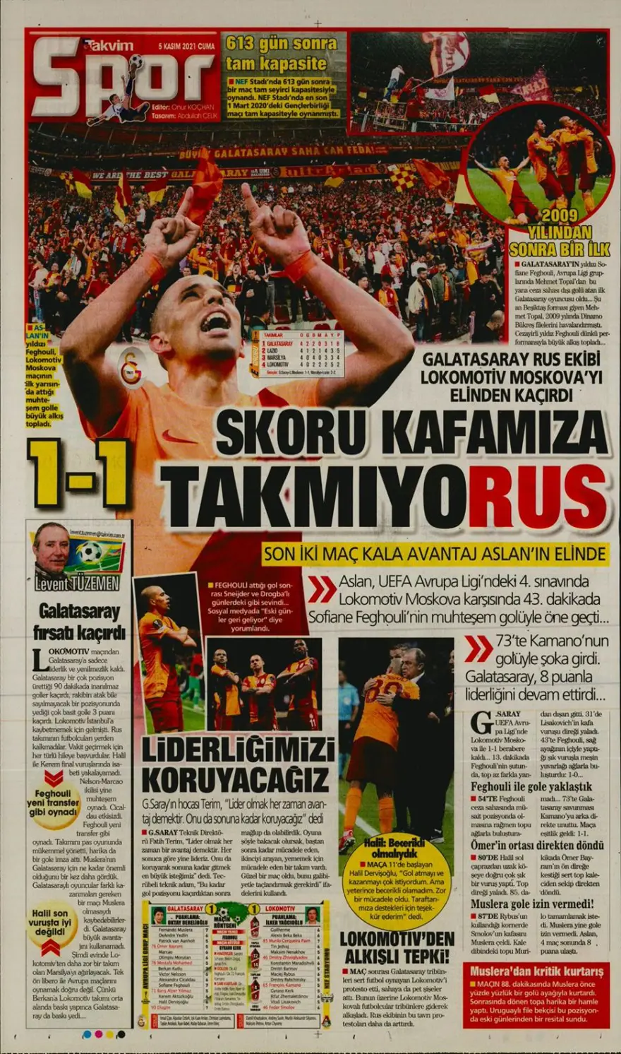 Günün spor manşetleri (5 Kasım 2021) 3