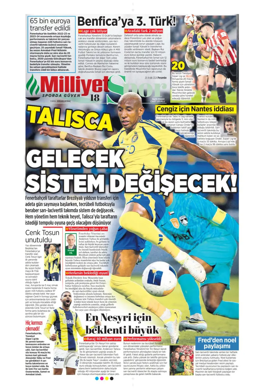 "Aslan'dan dev harekat" (26 Aralık 2024 spor manşetleri) 13