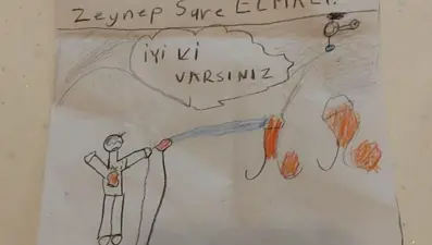 Ormana yangınına müdahale eden itfaiye ekibini duygulandıran not