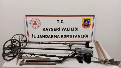Kayseri'de izinsiz kazıya suçüstü