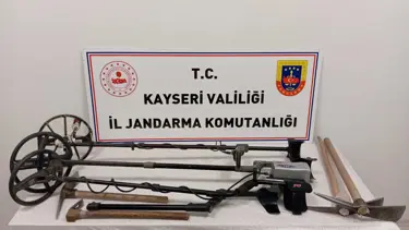 Kayseri'de izinsiz kazıya suçüstü