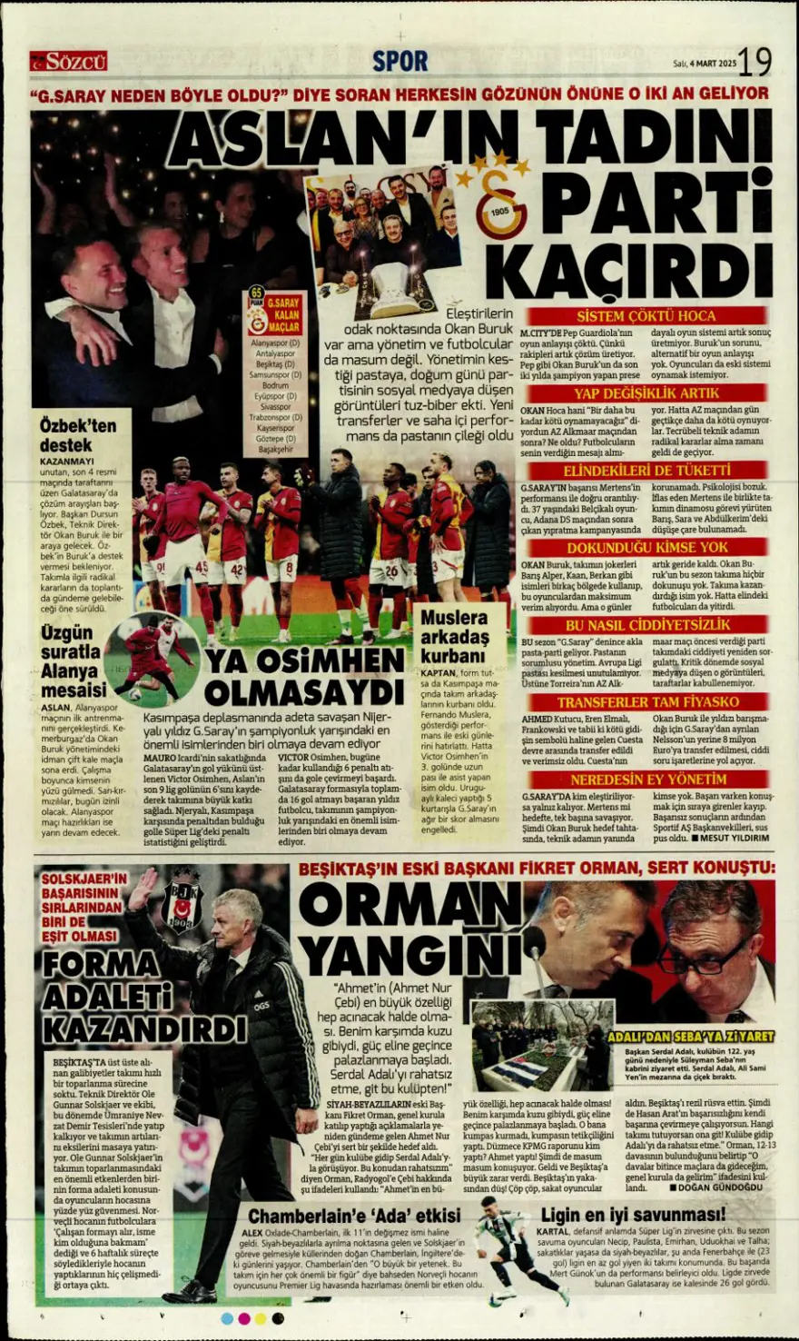 "Hedefte Buruk var" (4 Mart 2025 spor manşetleri) 6