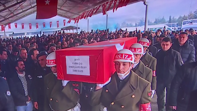 İdlib şehitleri son yolculuğuna uğurlanıyor