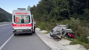 Kontrolden çıkan otomobil takla attı: 3 yaralı