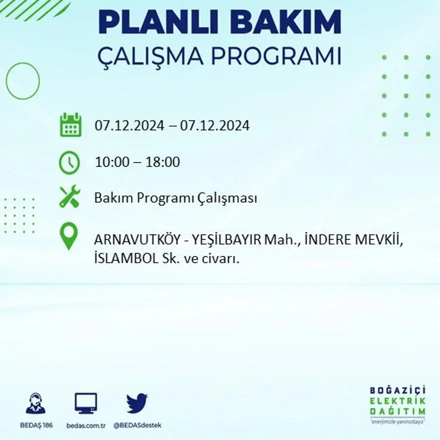 Bugüne dikkat! İstanbul'un 13 ilçesinde elektrik kesintisi: Elektrikler ne zaman gelecek? BEDAŞ programı 1