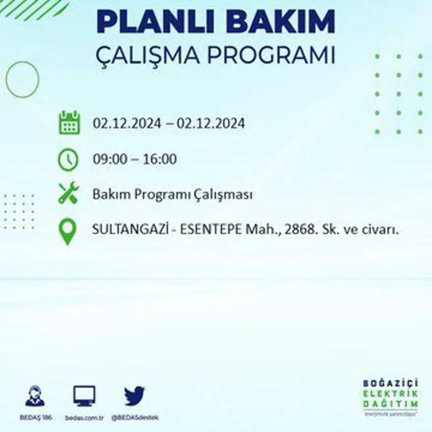 İstanbul'un 20 ilçesinde elektrik kesintisi: Elektrikler ne zaman gelecek? BEDAŞ 2 Aralık kesinti programını paylaştı 30 İstanbul'un 20 ilçesinde elektrik kesintisi: Elektrikler ne zaman gelecek? BEDAŞ 2 Aralık kesinti programını paylaştı 30