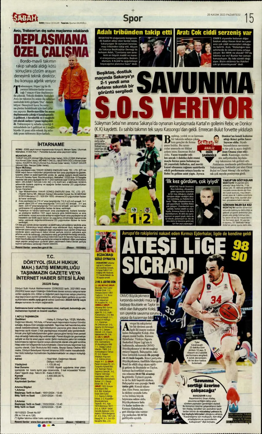 "Salih Özcan harekatı" (20 Kasım 2023 spor manşetleri) 6 "Salih Özcan harekatı" (20 Kasım 2023 spor manşetleri) 6