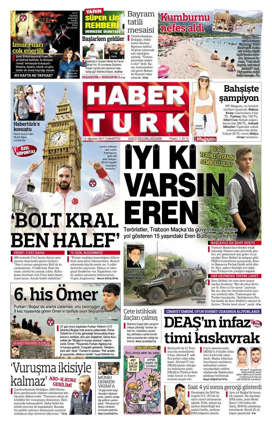 Günün gazete manşetleri - 12.08.2017 5 Günün gazete manşetleri - 12.08.2017 5