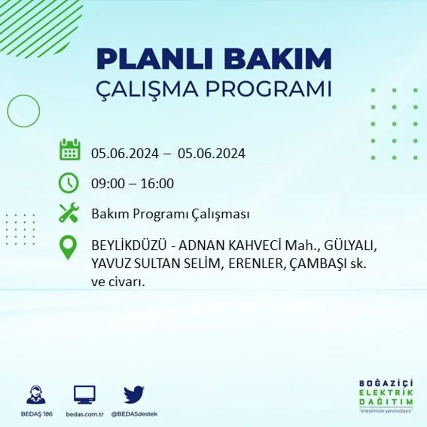 İstanbul'un 19 ilçesinde elektrik kesintisi: Elektrikler ne zaman gelecek? (5 Haziran BEDAŞ kesinti programı) 14 İstanbul'un 19 ilçesinde elektrik kesintisi: Elektrikler ne zaman gelecek? (5 Haziran BEDAŞ kesinti programı) 14