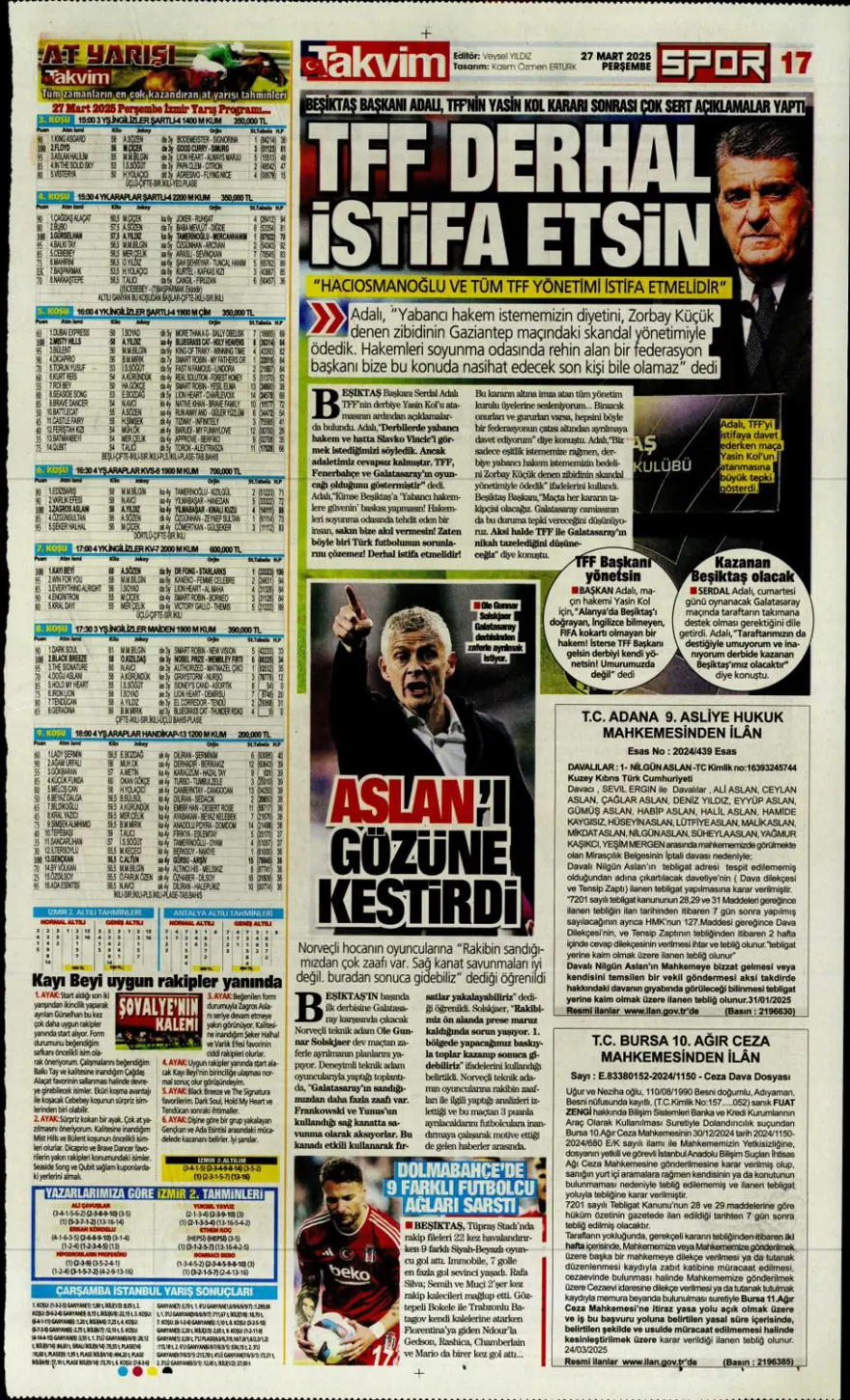 "Joao Felix Aslan'a geliyor" (27 Mart 2025 spor manşetleri) 12